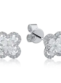 Cercei din aur alb cu diamante de 0.85ct