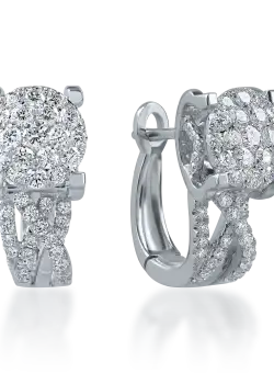 Cercei din aur alb cu diamante de 0.8ct