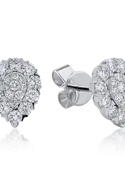 Cercei din aur alb cu diamante de 0.95ct