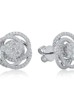 Cercei din aur alb cu diamante de 0.96ct