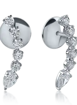 Cercei din aur alb cu diamante de 0.98ct