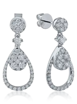 Cercei din aur alb cu diamante de 1.142ct