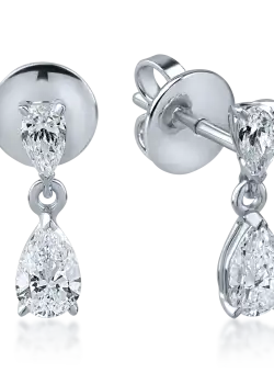 Cercei din aur alb cu diamante de 1.38ct