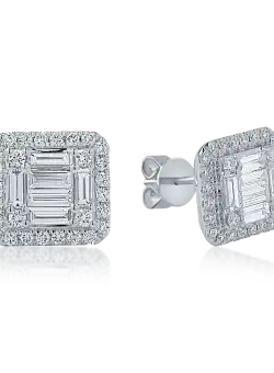 Cercei din aur alb cu diamante de 1.38ct