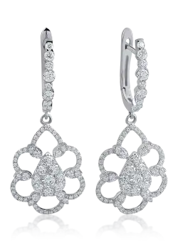 Cercei din aur alb cu diamante de 1.4ct