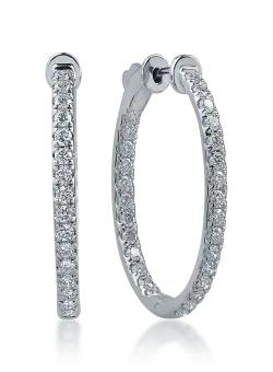 Cercei din aur alb cu diamante de 1.57ct