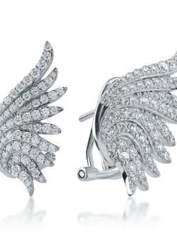 Cercei din aur alb cu diamante de 1.9ct