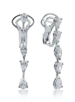 Cercei din aur alb cu diamante de 2.22ct