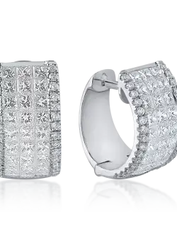 Cercei din aur alb cu diamante de 2.4ct