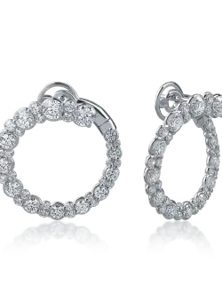 Cercei din aur alb cu diamante de 2.52ct