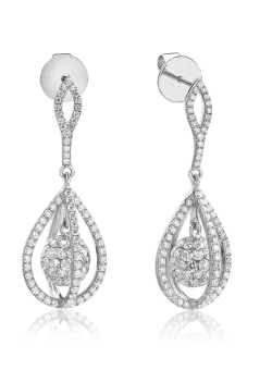 Cercei din aur alb cu diamante de 2.8ct