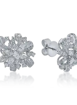 Cercei din aur alb cu diamante de 2ct