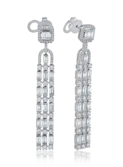 Cercei din aur alb cu diamante de 5.53ct