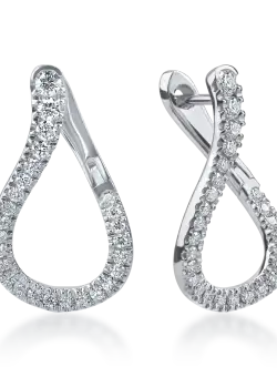 Cercei din aur alb cu diamante microsetting de 0.7ct