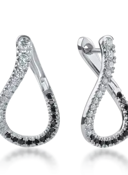 Cercei din aur alb cu diamante microsetting de 0.7ct