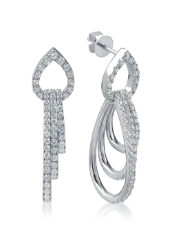 Cercei din aur alb cu diamante microsetting de 1.5ct