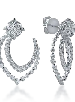 Cercei din aur alb cu diamante microsetting de 1.6ct