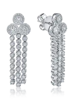 Cercei din aur alb cu diamante microsetting de 1.8ct