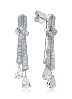 Cercei din aur alb cu diamante microsetting de 2.4ct