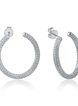 Cercei din aur alb cu diamante microsetting de 4.4ct
