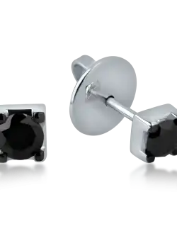 Cercei din aur alb cu diamante negre de 0.34ct