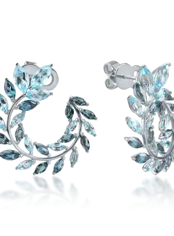 Cercei din aur alb cu topaze de 6.7ct