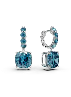 Cercei din aur alb cu topaze London blue de 10.96ct