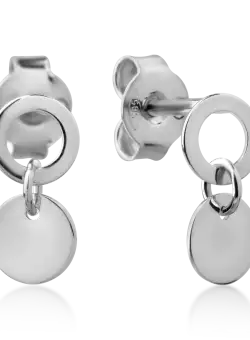 Cercei din aur alb de 14K