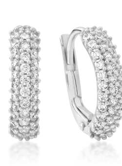 Cercei din aur alb de 14K