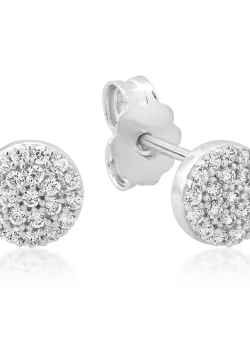 Cercei din aur alb de 14K