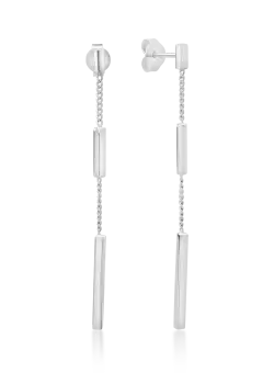 Cercei din aur alb de 14K