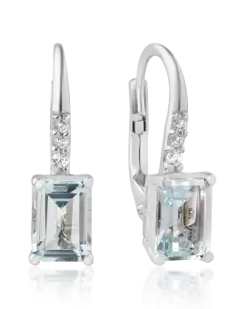 Cercei din aur alb de 14K