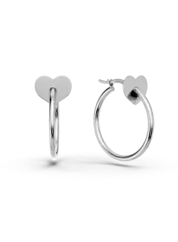 Cercei din aur alb de 14K