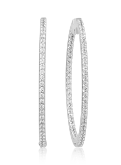 Cercei din aur alb de 14K