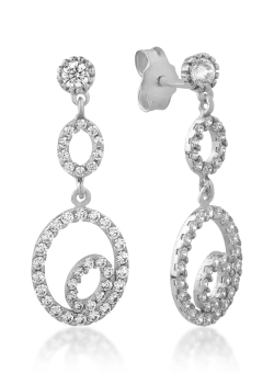 Cercei din aur alb de 14K