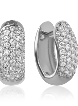 Cercei din aur alb de 14K