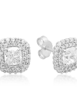 Cercei din aur alb de 14K