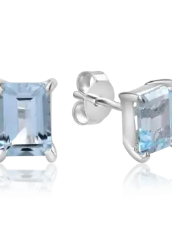 Cercei din aur alb de 14K