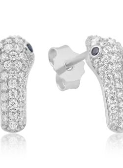 Cercei din aur alb de 14K