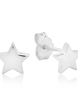 Cercei din aur alb de 14K