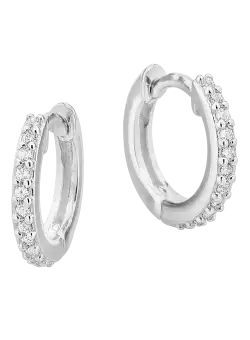 Cercei din aur alb de 14K