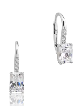 Cercei din aur alb de 14K