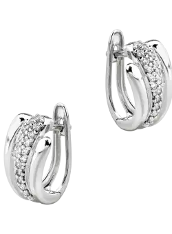 Cercei din aur alb de 14K