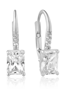 Cercei din aur alb de 14K