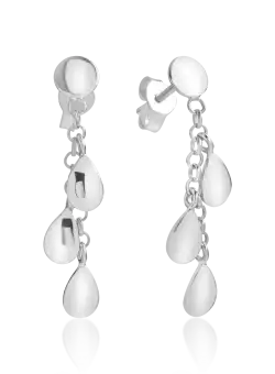 Cercei din aur alb de 14K