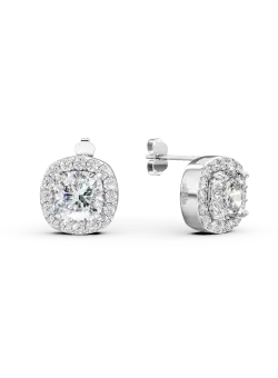 Cercei din aur alb de 14K