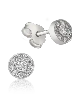 Cercei din aur alb de 14K