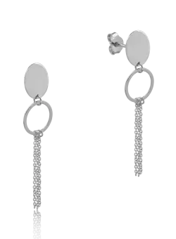 Cercei din aur alb de 14K