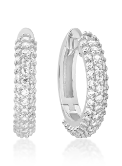 Cercei din aur alb de 14K