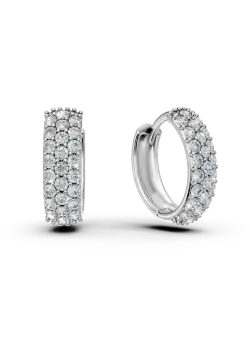 Cercei din aur alb de 14K